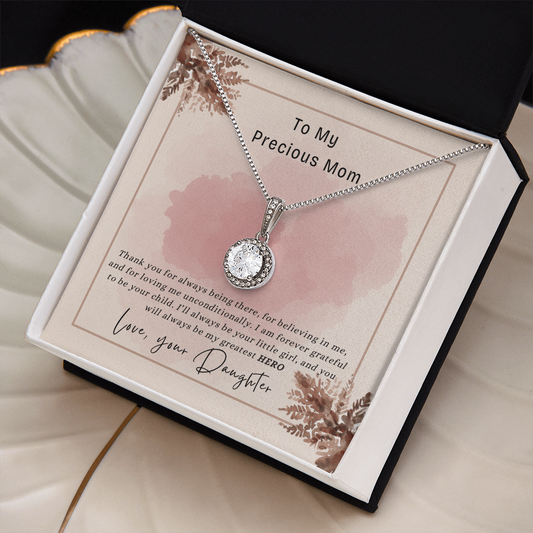 To My Mom-I'll always be your little girl, and you will always be my greatest HERO-Necklace