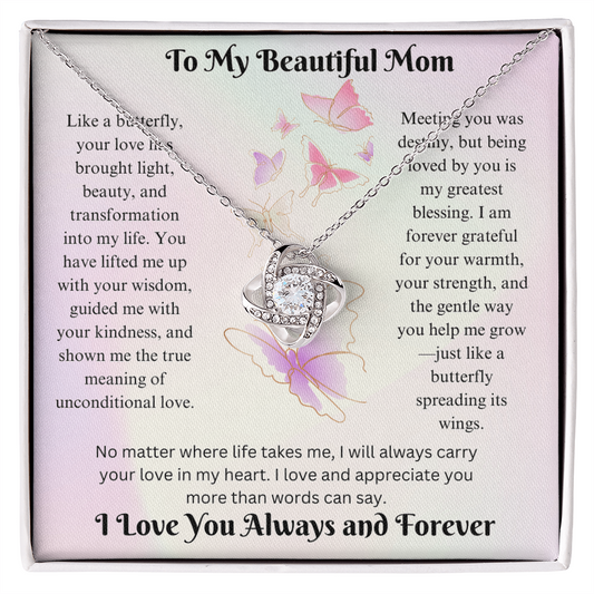 To My Mom-Like a butterfly, your love has brought light-Necklace