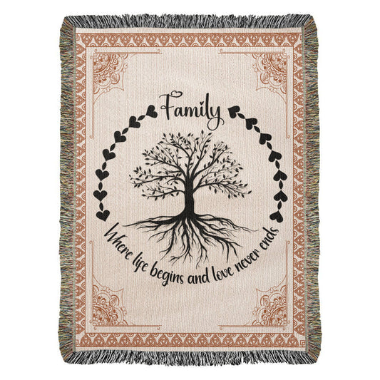 Family Roots, Celtic Tree Woven Blanket